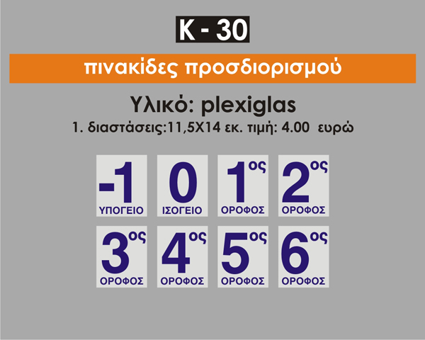 Πινακίδες προσδιορισμού K30